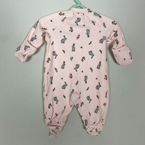 Hanna Andersson Footies Onsies Pink 0-3 months 50cm Bunny Rabbit Easter - Picture 2 of 5